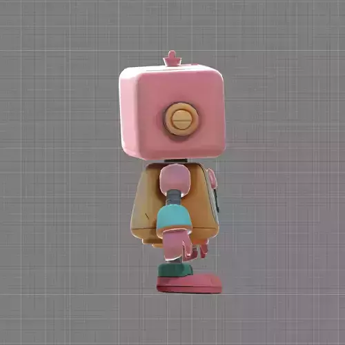 Cute Cartoon Robot 3D Model 3D print model