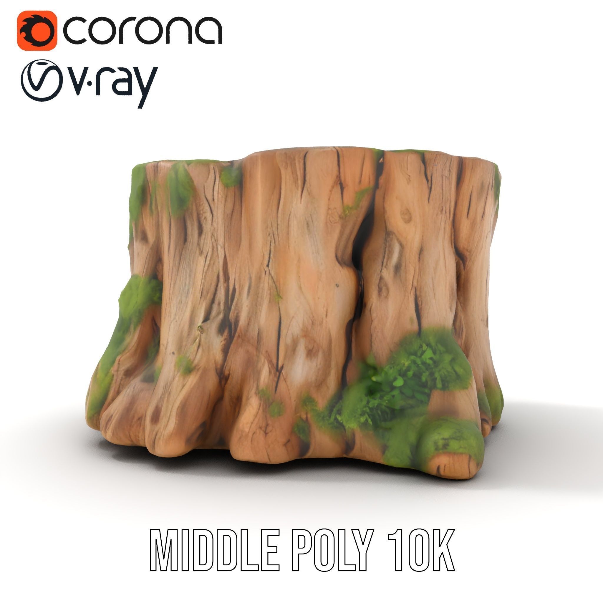Tree Stump with Moss Model Pack Low-poly 3D model_22