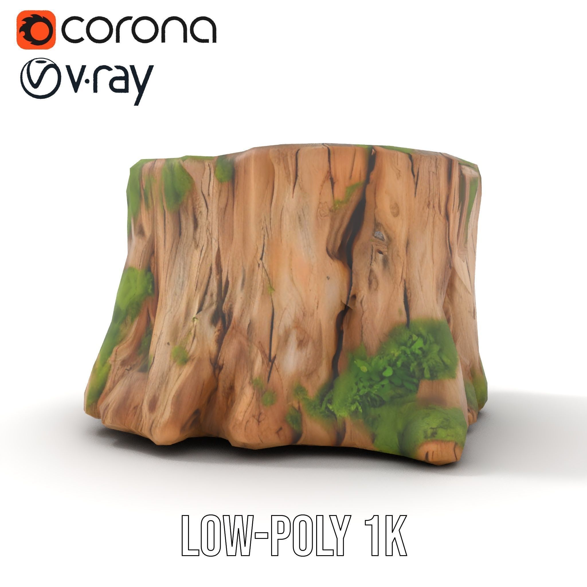 Tree Stump with Moss Model Pack Low-poly 3D model_17