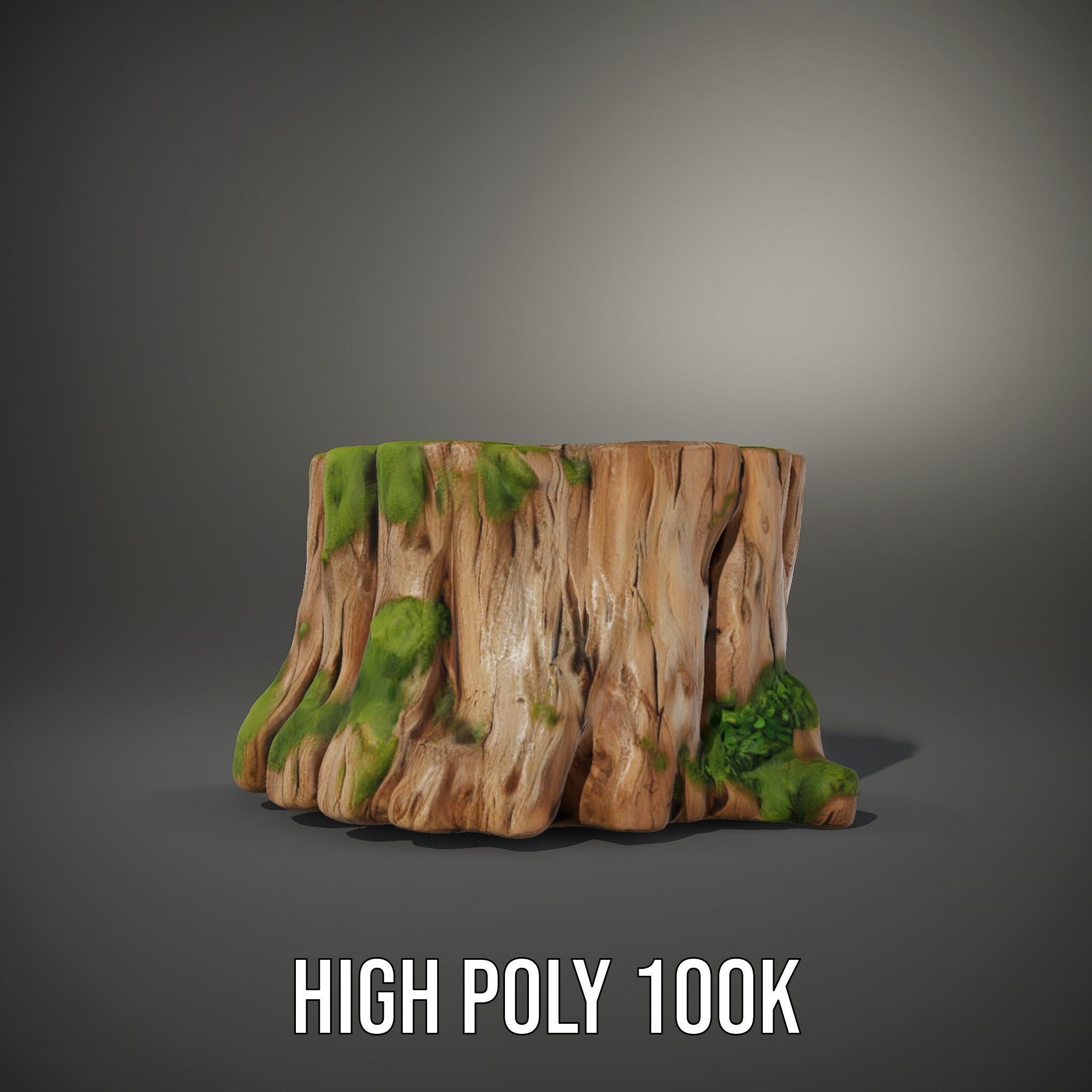Tree Stump with Moss Model Pack Low-poly 3D model_8
