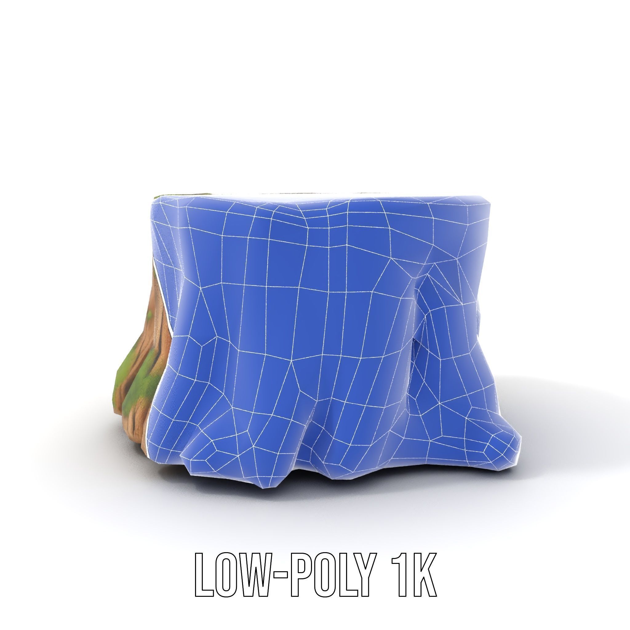 Tree Stump with Moss Model Pack Low-poly 3D model_7