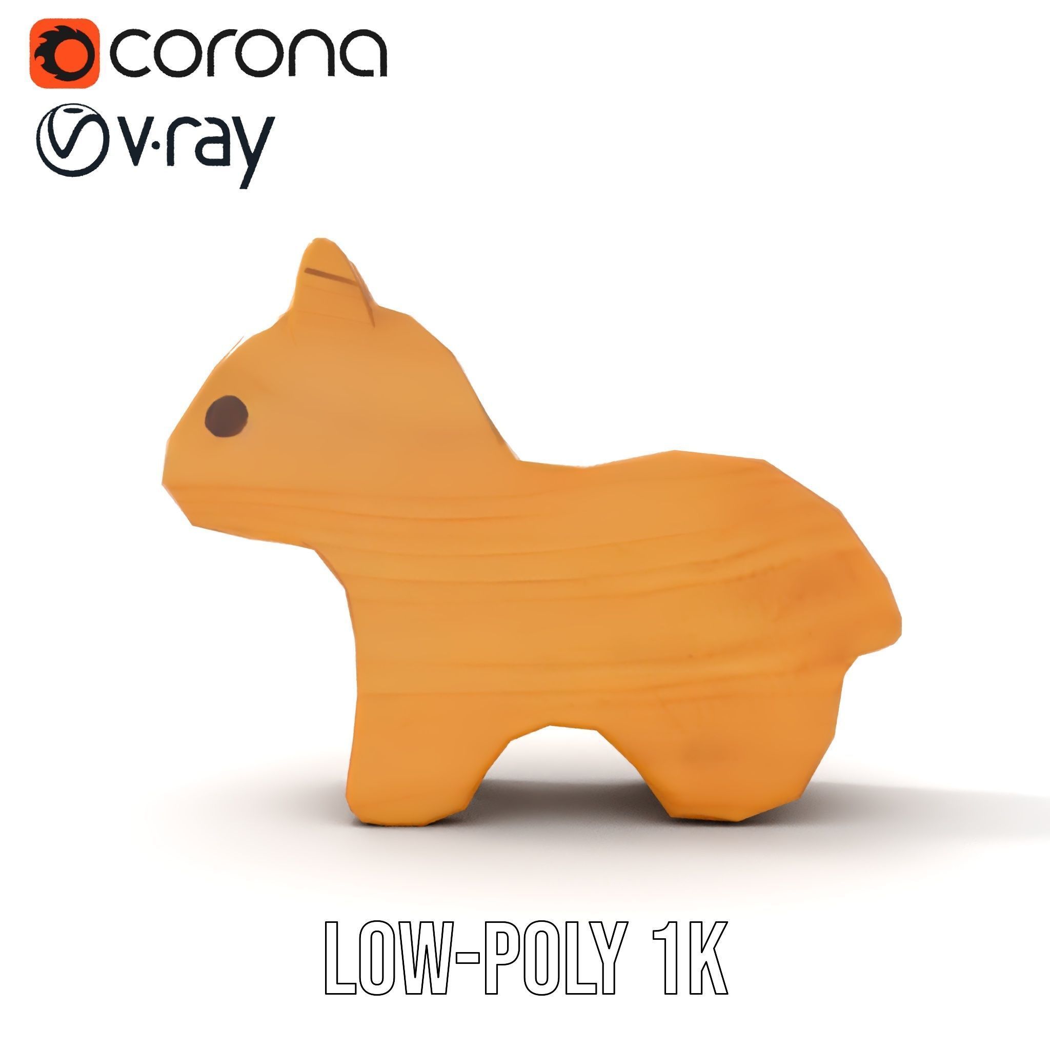 Wooden Animal Figure Model Pack for D Rendering Low-poly 3D model_14