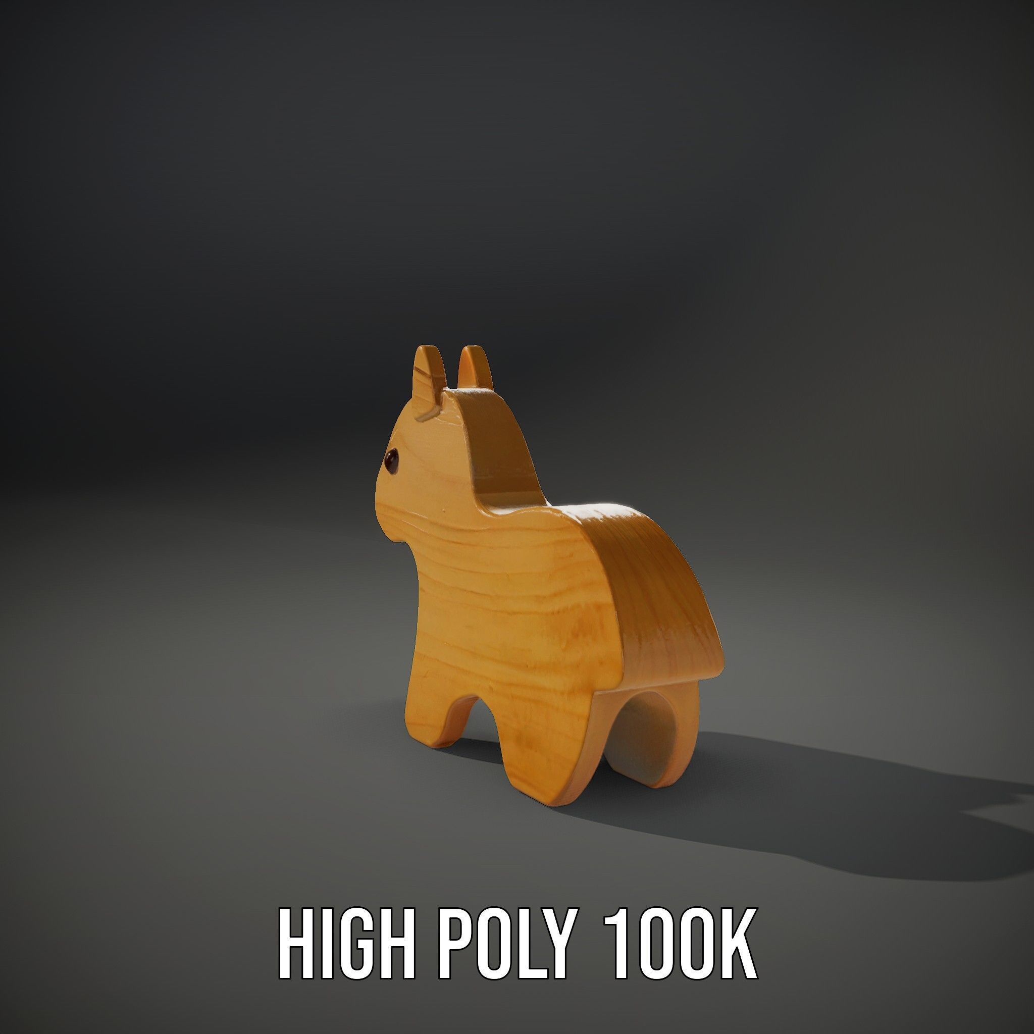 Wooden Animal Figure Model Pack for D Rendering Low-poly 3D model_10
