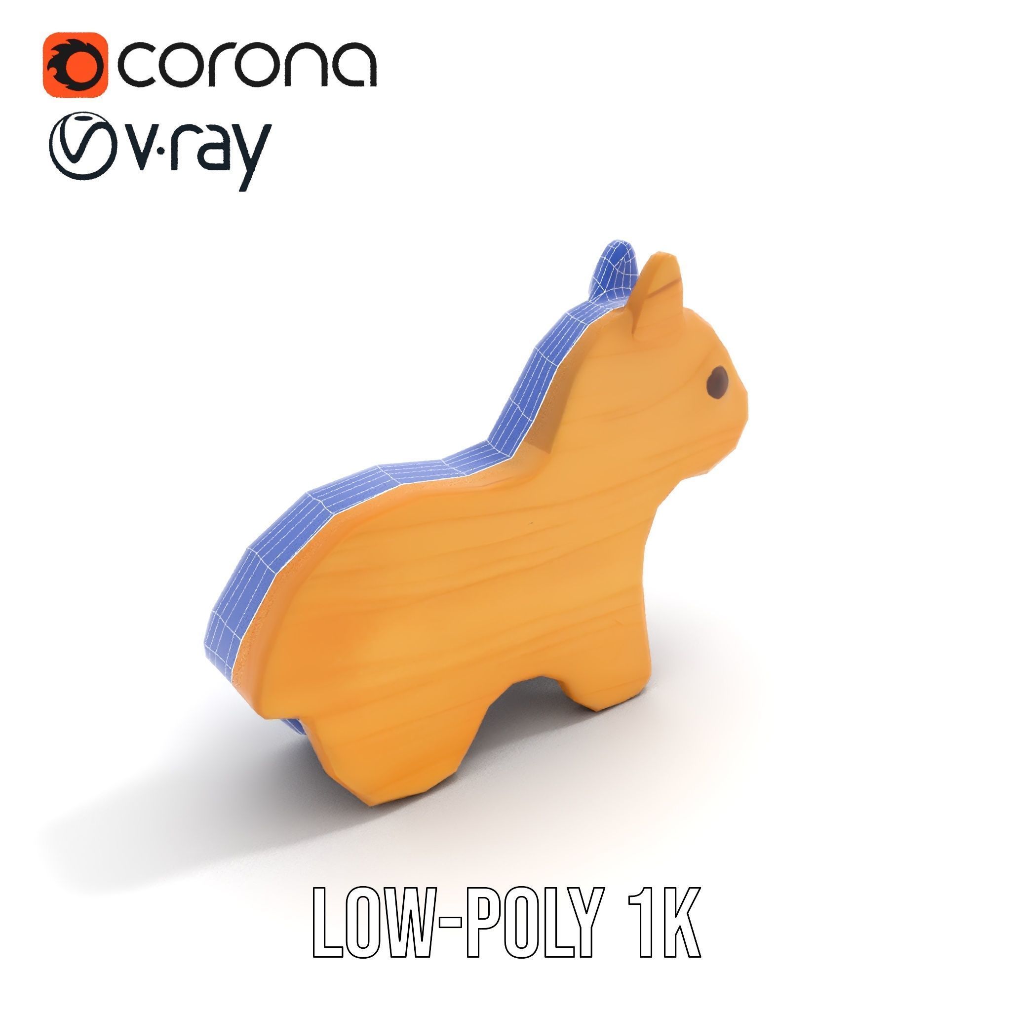 Wooden Animal Figure Model Pack for D Rendering Low-poly 3D model_7