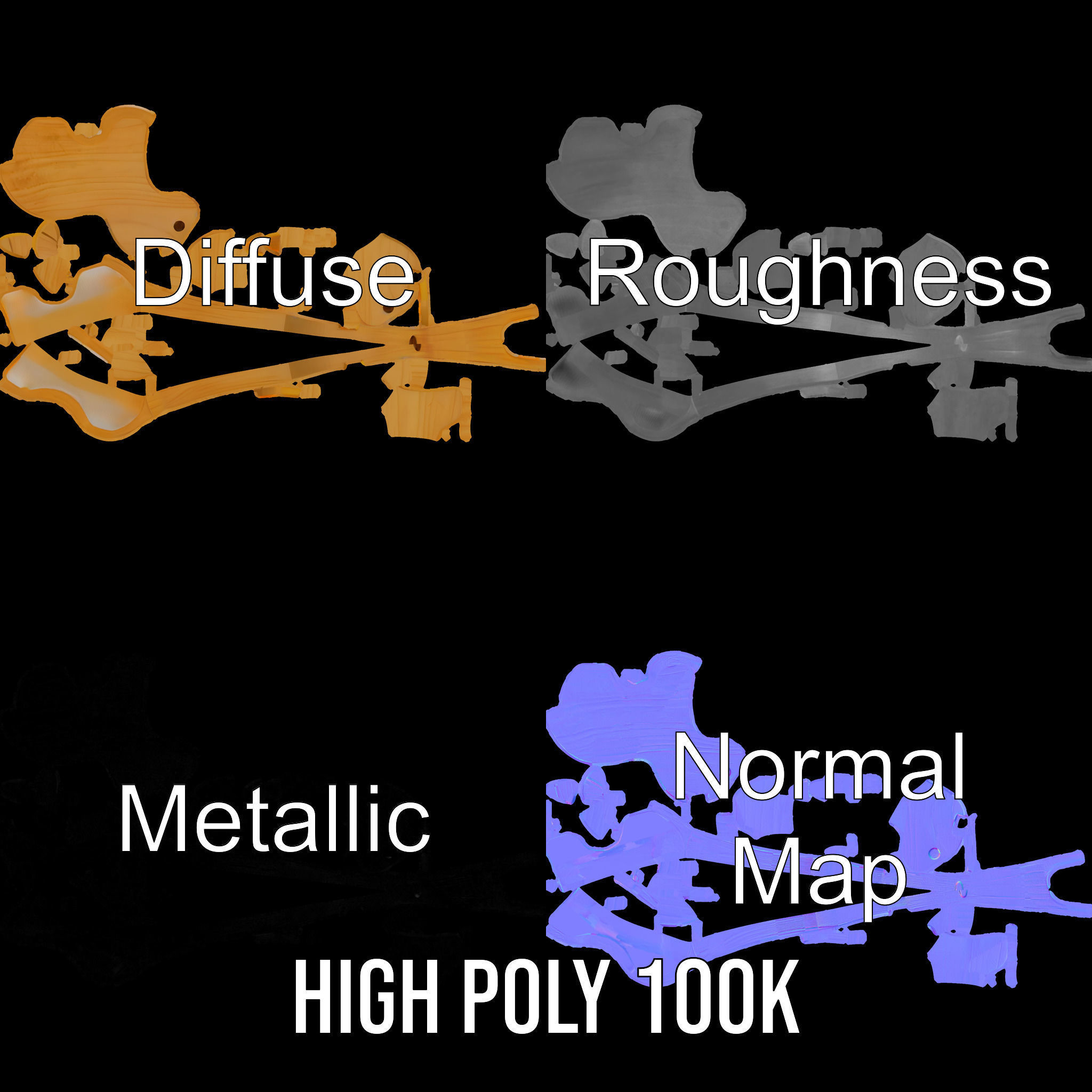 Wooden Animal Figure Model Pack for D Rendering Low-poly 3D model_3