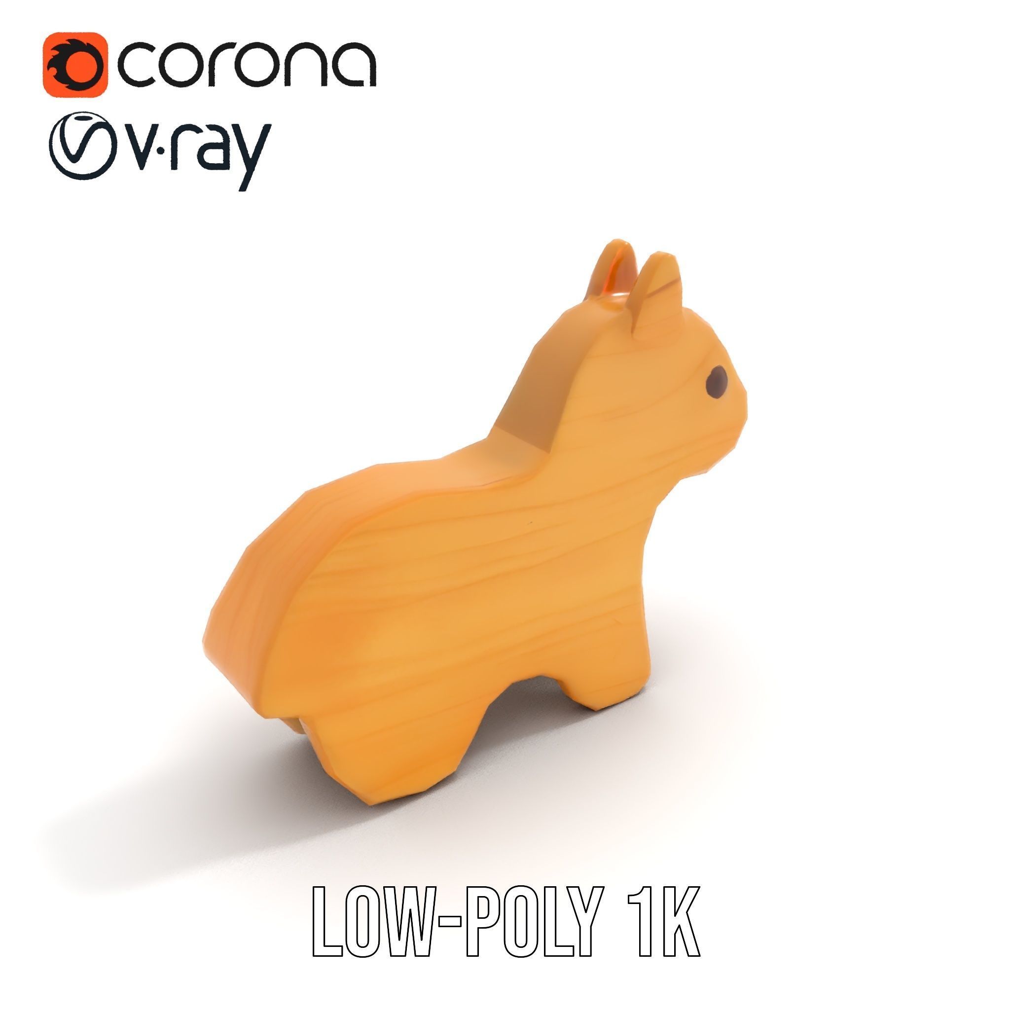 Wooden Animal Figure Model Pack for D Rendering Low-poly 3D model_25