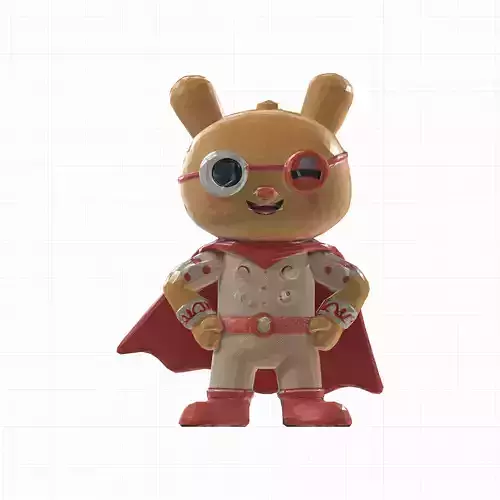 Superhero Rabbit 3D Model