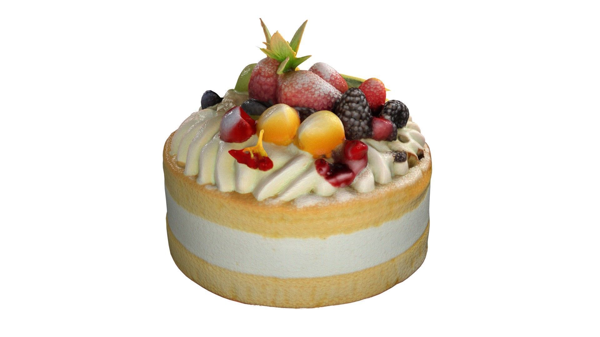 Fruit Cake     Low-poly 3D model_2