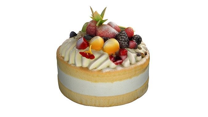 Fruit Cake     Low-poly 3D model 3