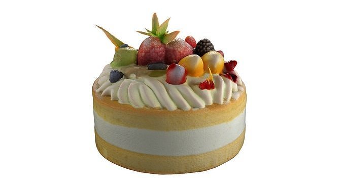 Fruit Cake     Low-poly 3D model 4