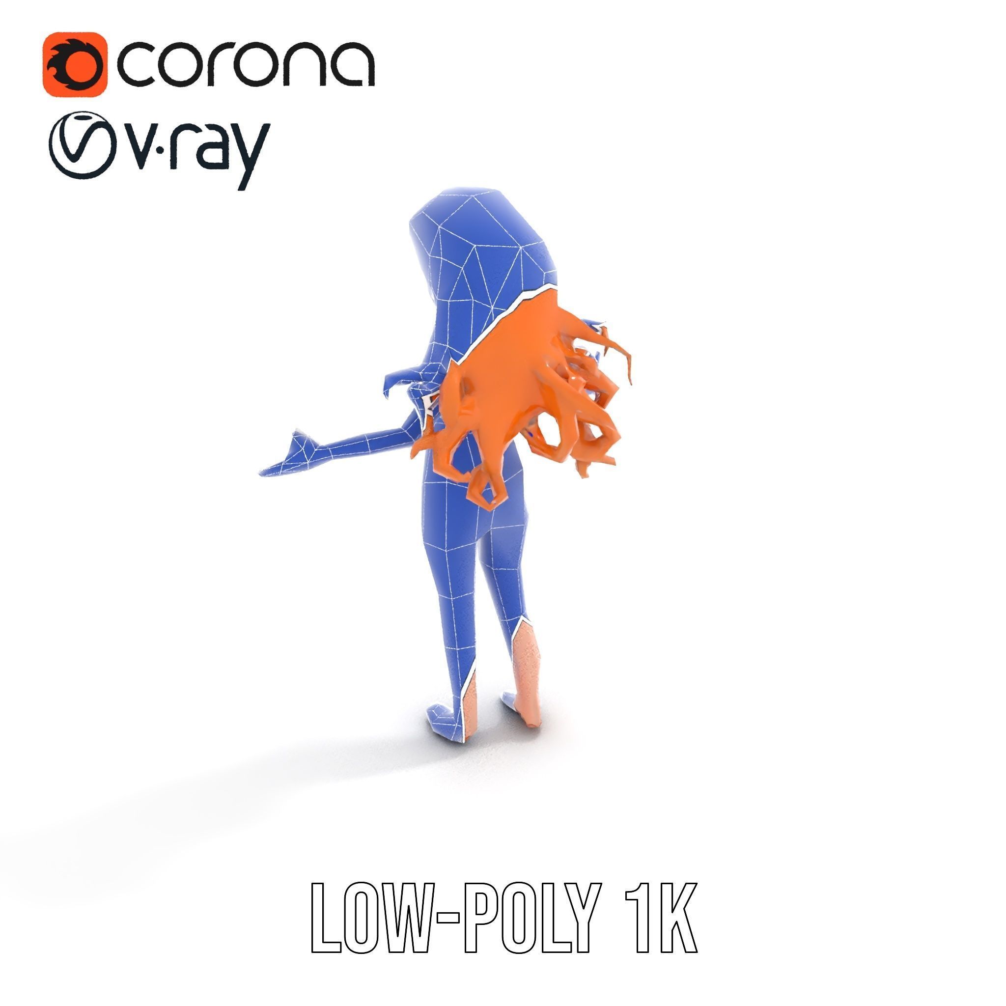 Animated Redhead Swimsuit Girl Rigged and Animated D Model Low-poly 3D model_28