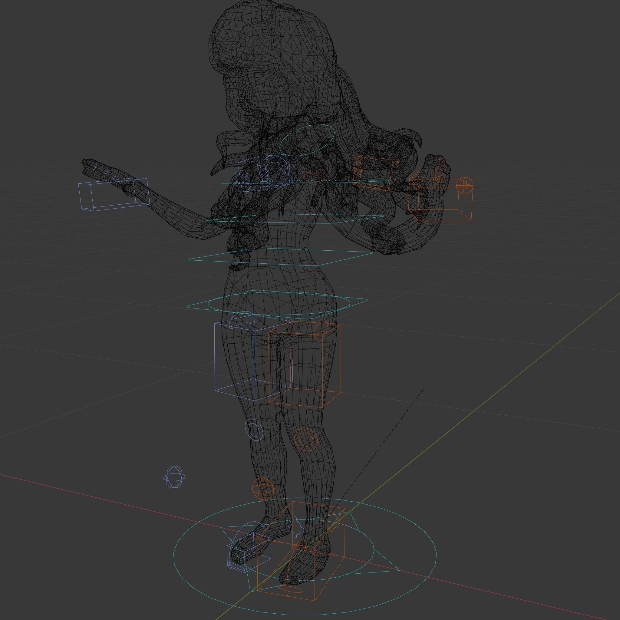 Animated Redhead Swimsuit Girl Rigged and Animated D Model Low-poly 3D model_6