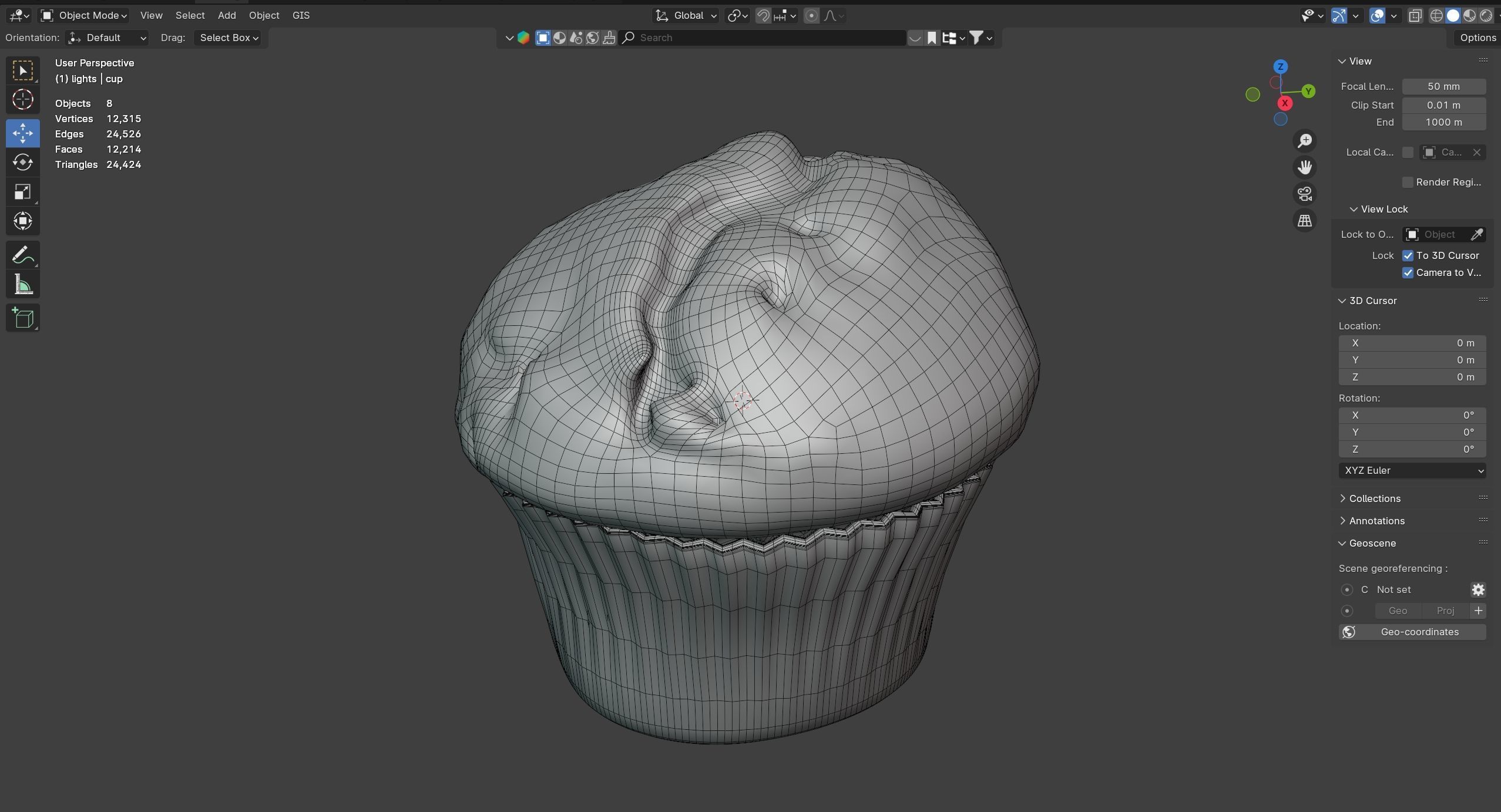 Muffin 2  Low-poly 3D model_9