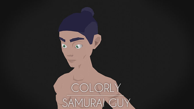 Colorly - Samurai Guy - Game Ready - Rigged - Customizable Low-poly 3D model