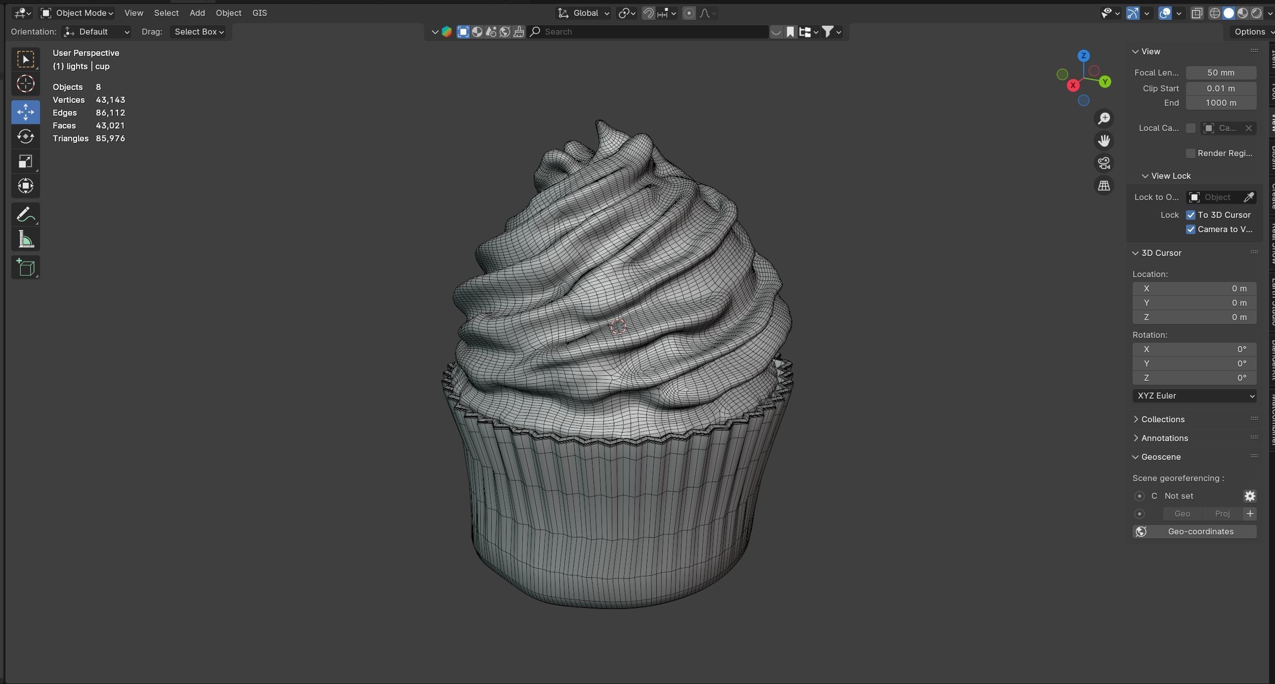 Muffin 3   Low-poly 3D model_8