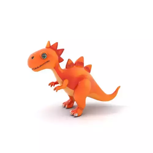 Orange Dinosaur Character Model Pack for Animation and Games