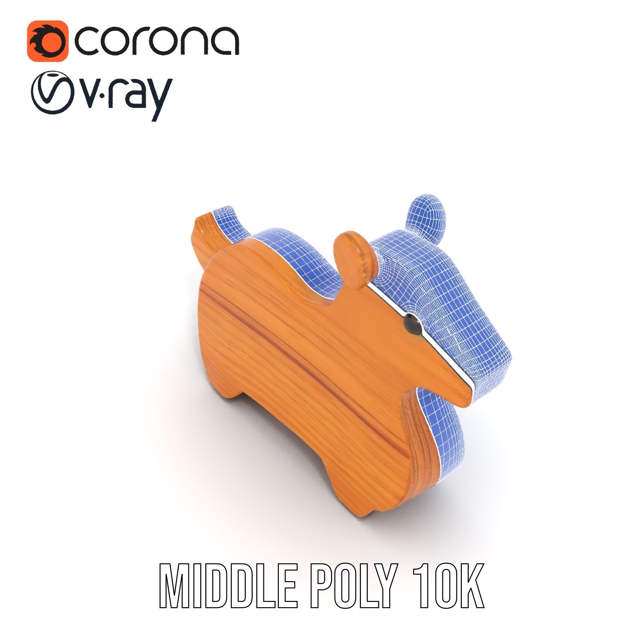 Wooden Animal Toy Model Pack Low-poly 3D model_22