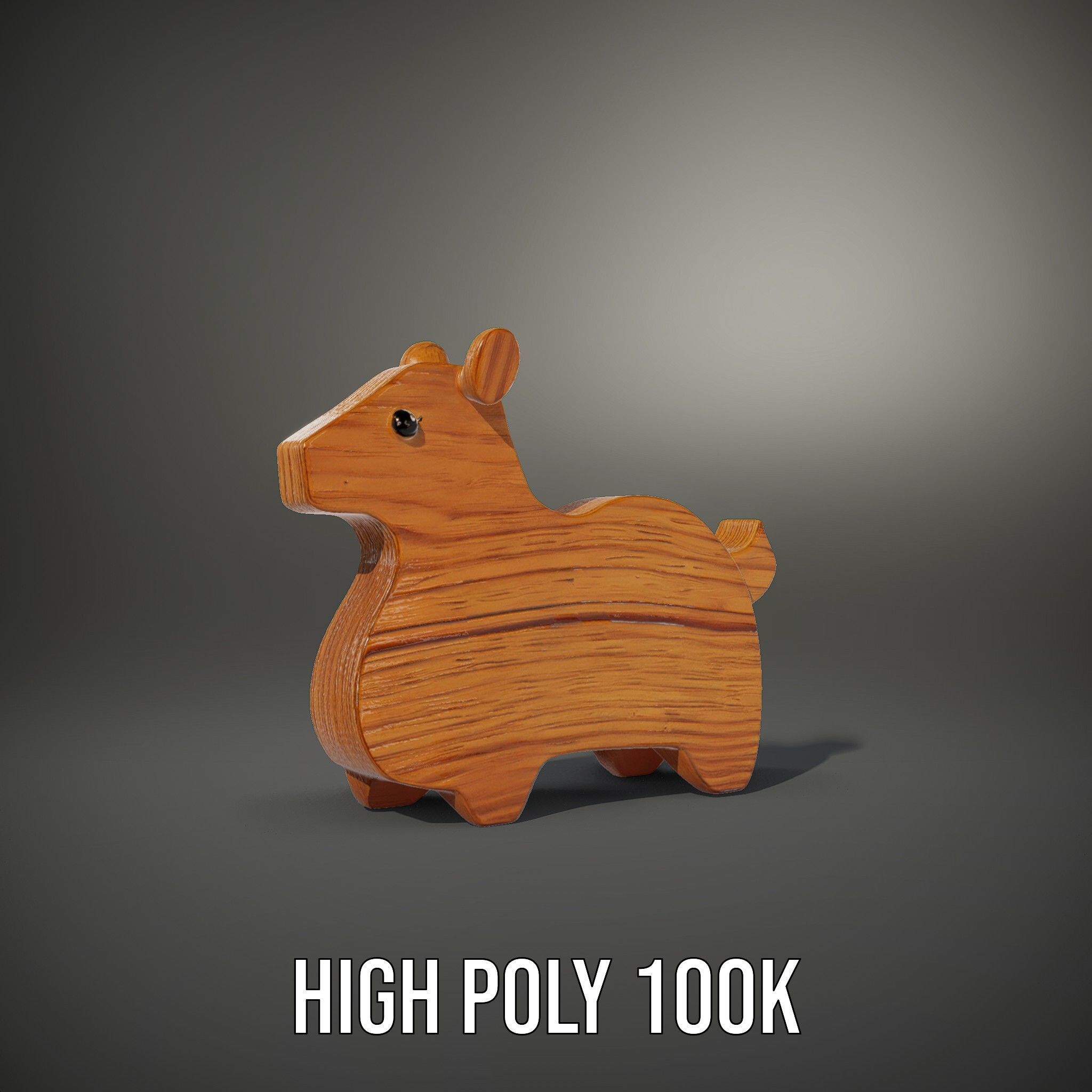 Wooden Animal Toy Model Pack Low-poly 3D model_8