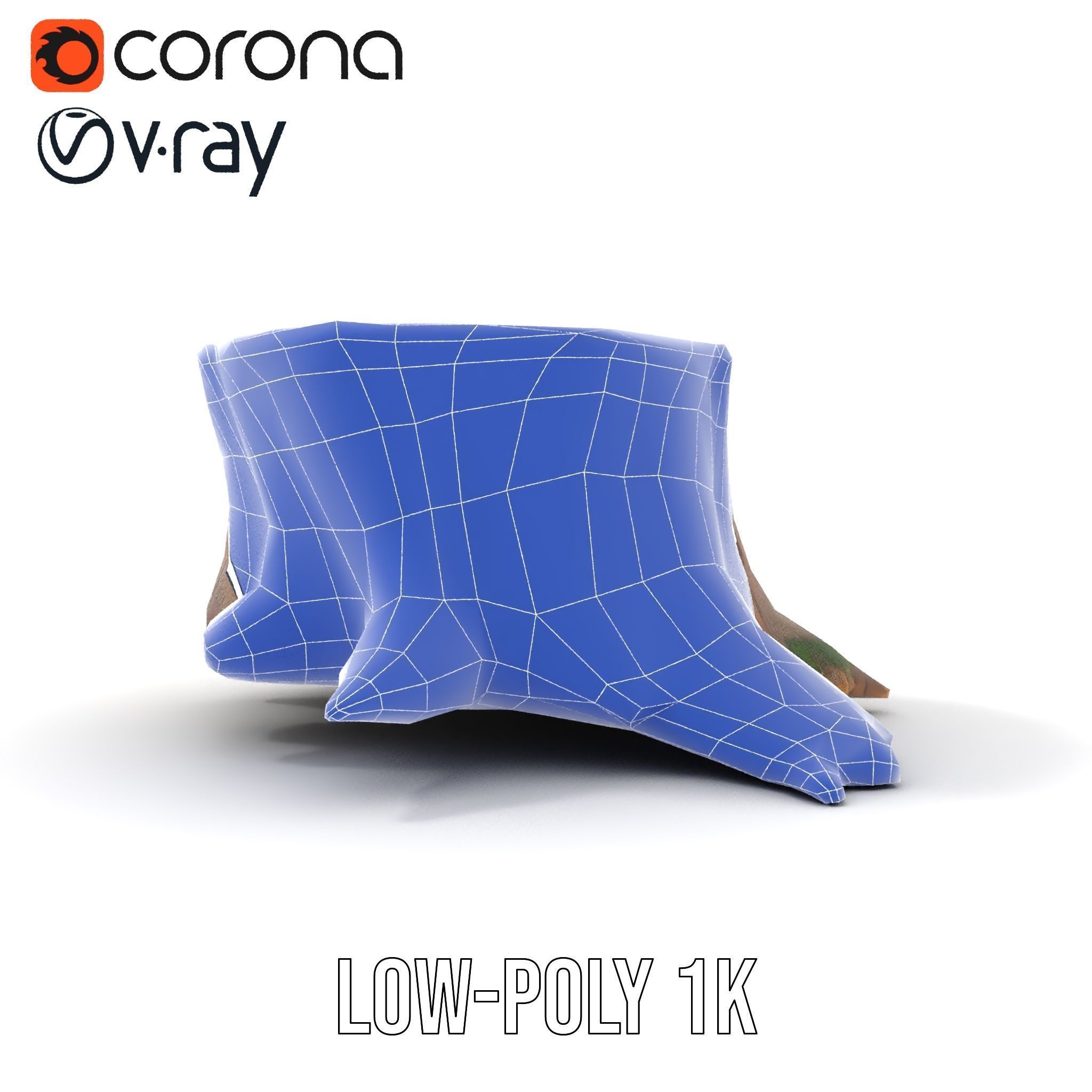 Mossy Tree Stump model pack Low-poly 3D model_24