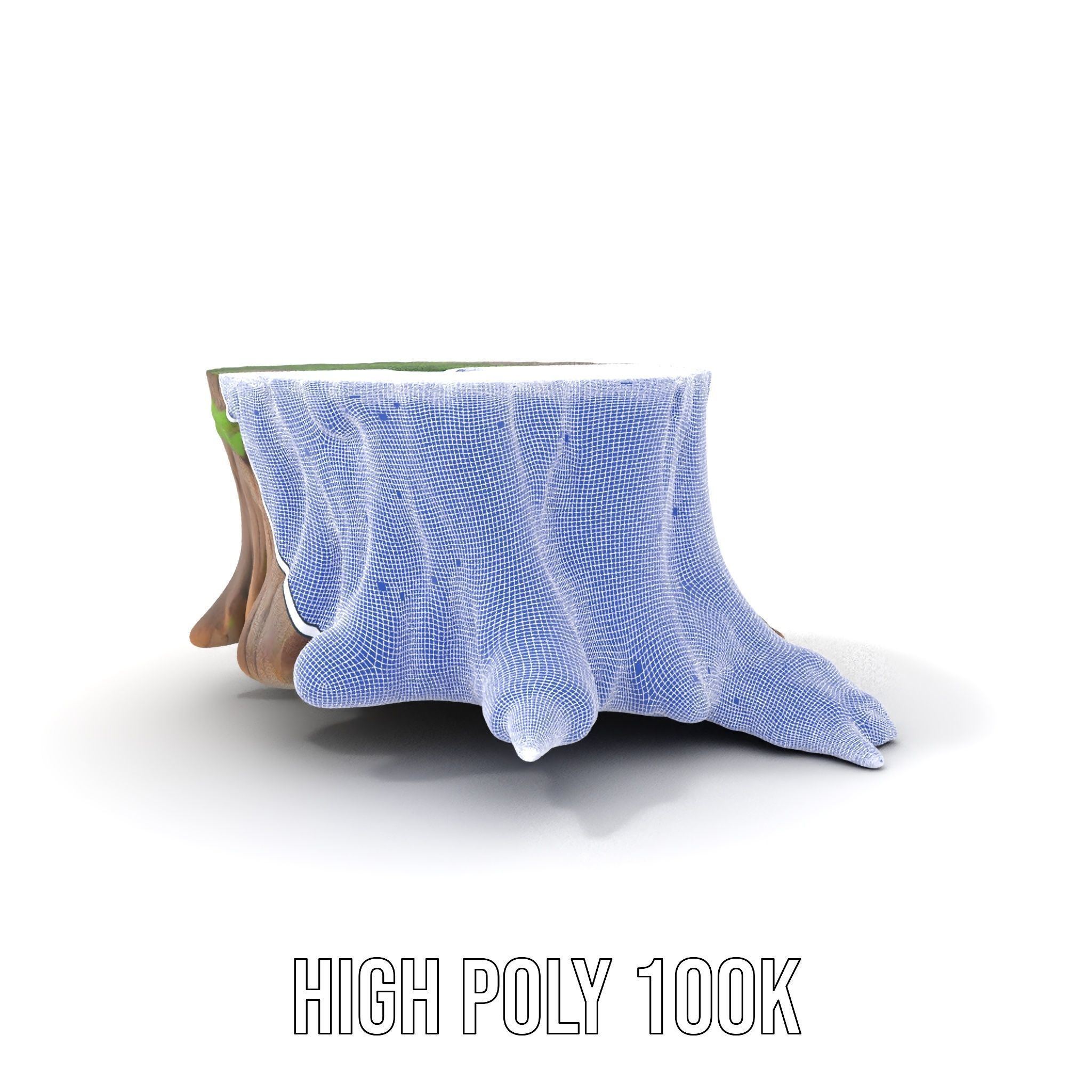 Mossy Tree Stump model pack Low-poly 3D model_4