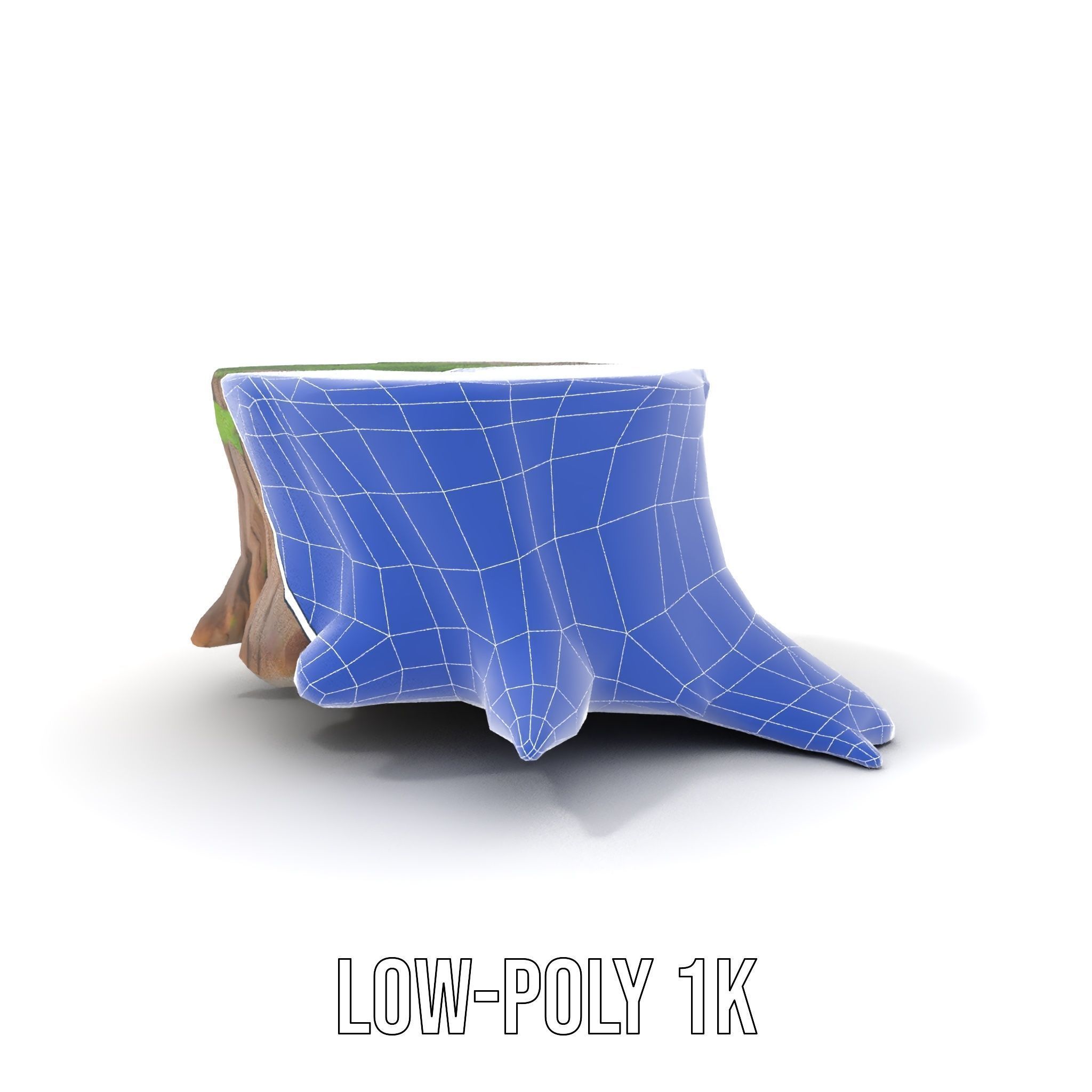 Mossy Tree Stump model pack Low-poly 3D model_17