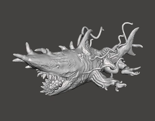 SHARK CARRION MINIATURE MODEL FOR HORROR OR FANTASY GAME RPG DND 3D print model
