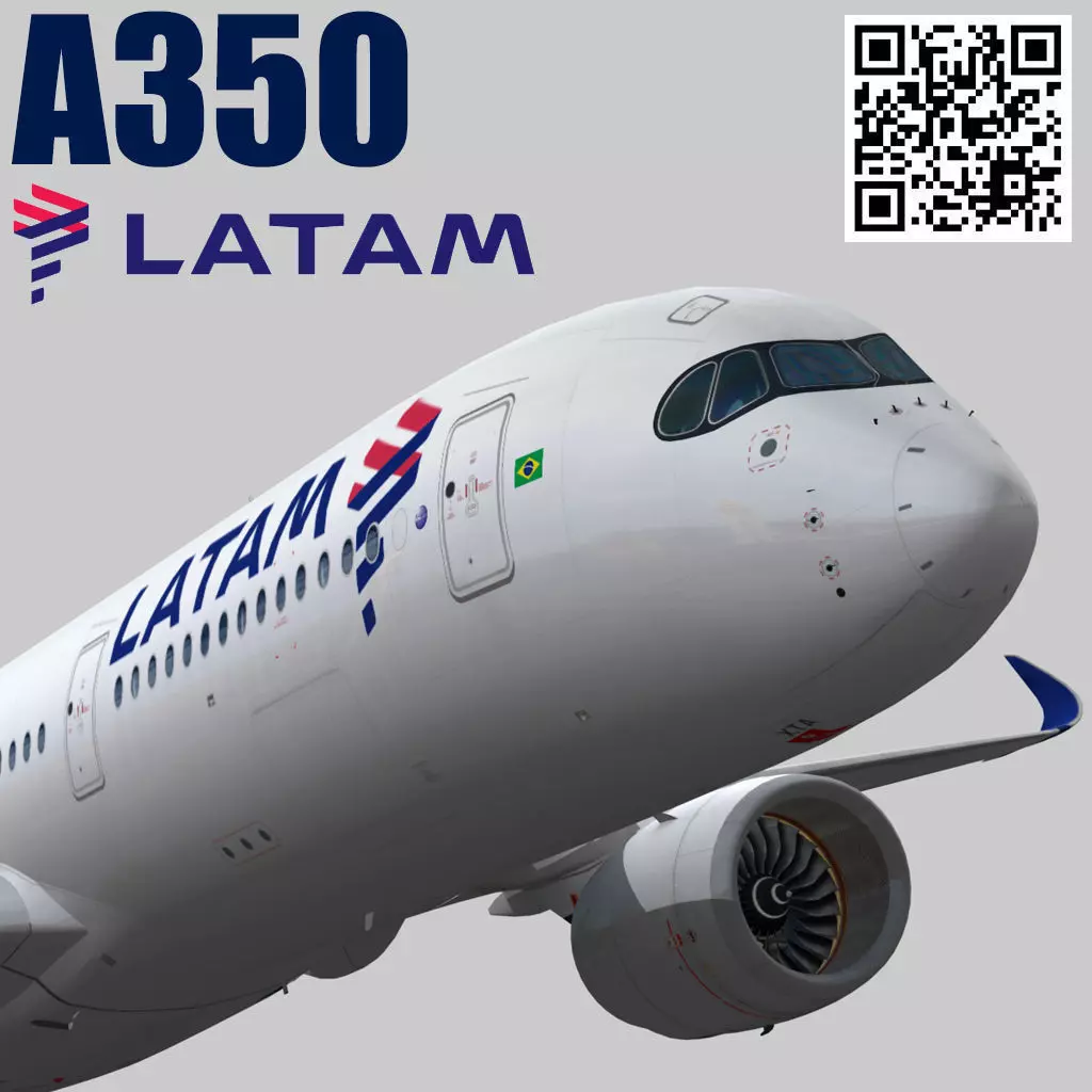 Airbus A350-900 XWB LATAM Airlines Low-poly 3D model