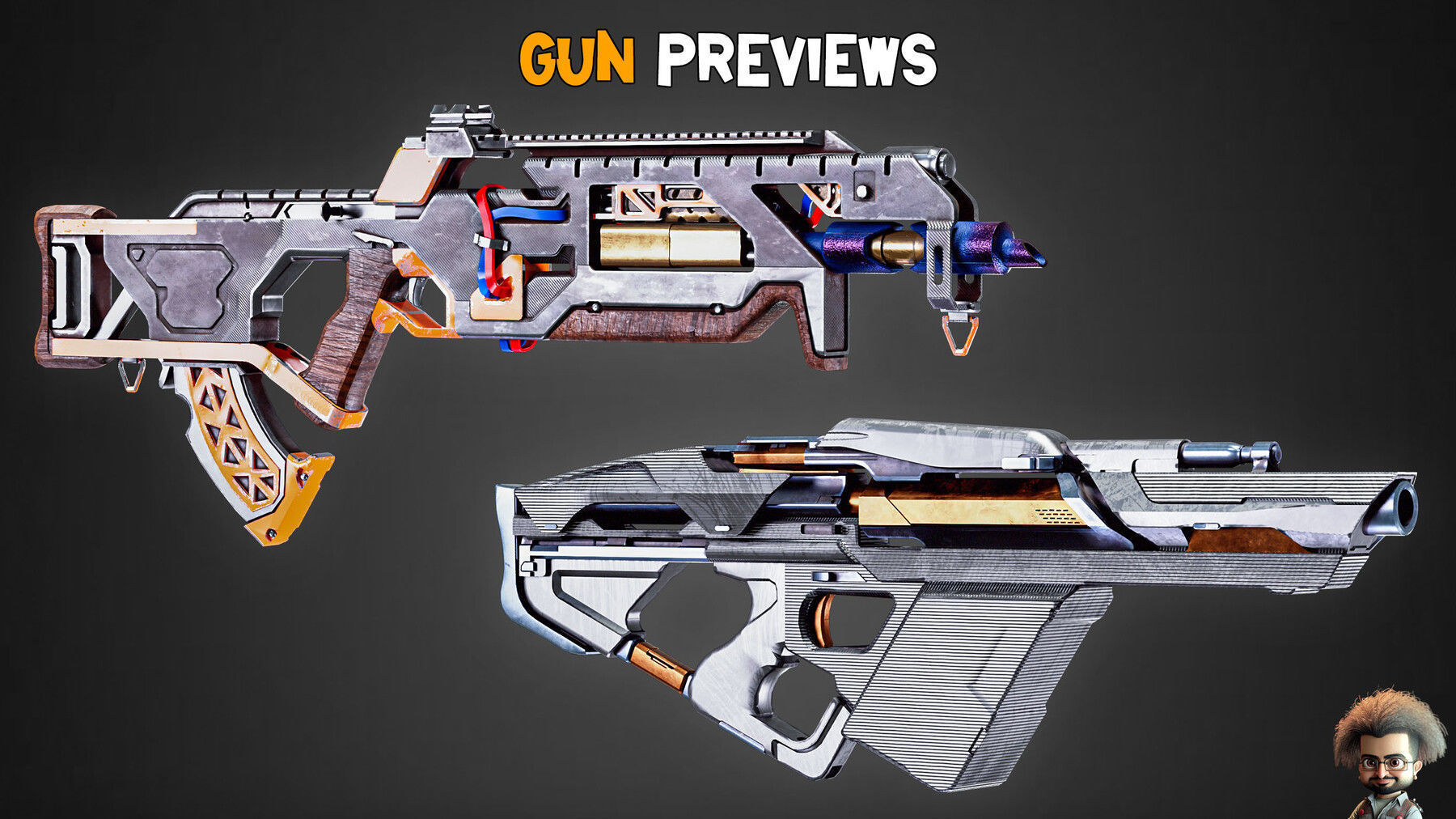 30 Professional Sci-Fi Gun and Textures Vol 14 Low-poly 3D model_4