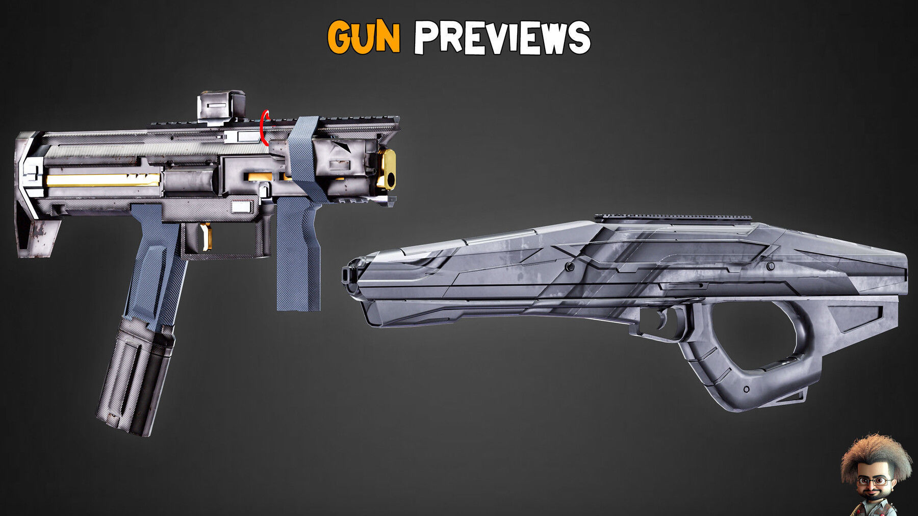 30 Professional Sci-Fi Gun and Textures Vol 14 Low-poly 3D model_12