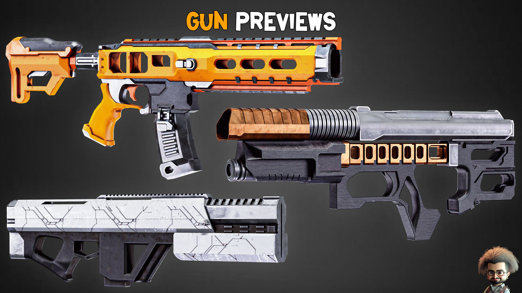 30 Professional Sci-Fi Gun and Textures Vol 14 Low-poly 3D model_6