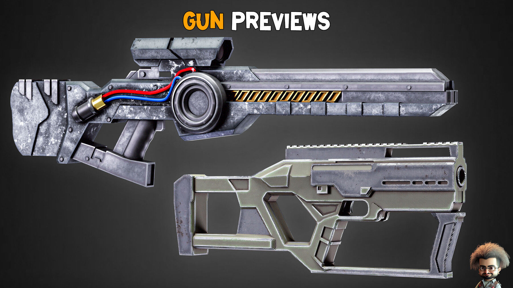 30 Professional Sci-Fi Gun and Textures Vol 14 Low-poly 3D model_8