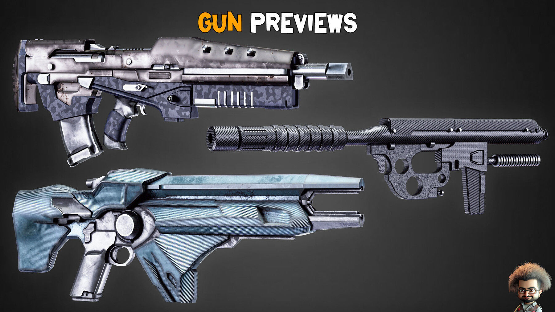 30 Professional Sci-Fi Gun and Textures Vol 14 Low-poly 3D model_3