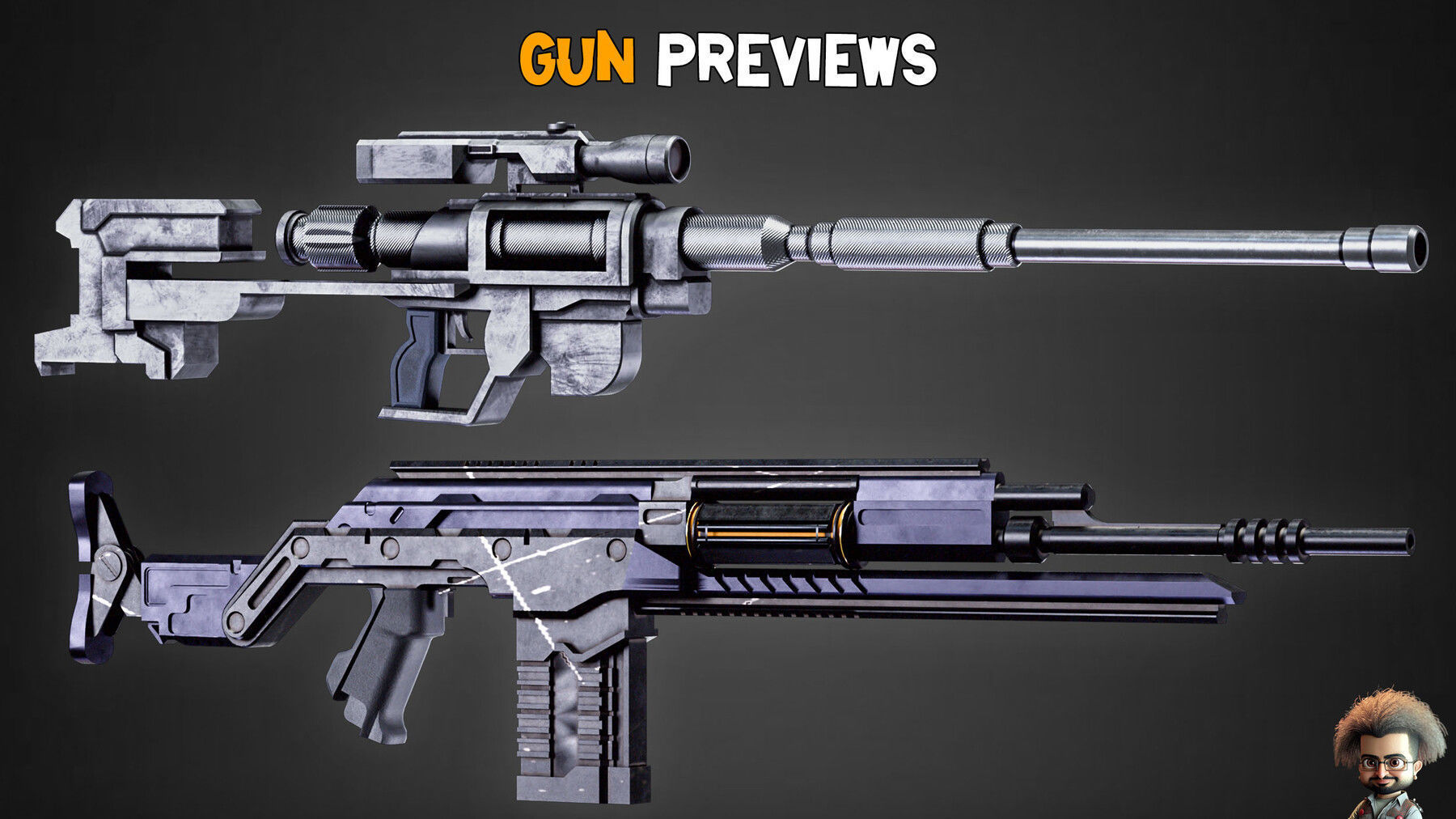 30 Professional Sci-Fi Gun and Textures Vol 14 Low-poly 3D model_10