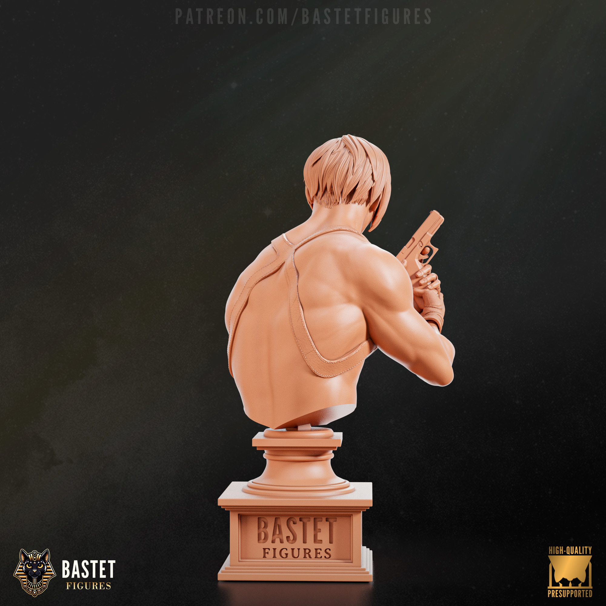 Leon S Kennedy Bust I Resident Evil 3D print model_2