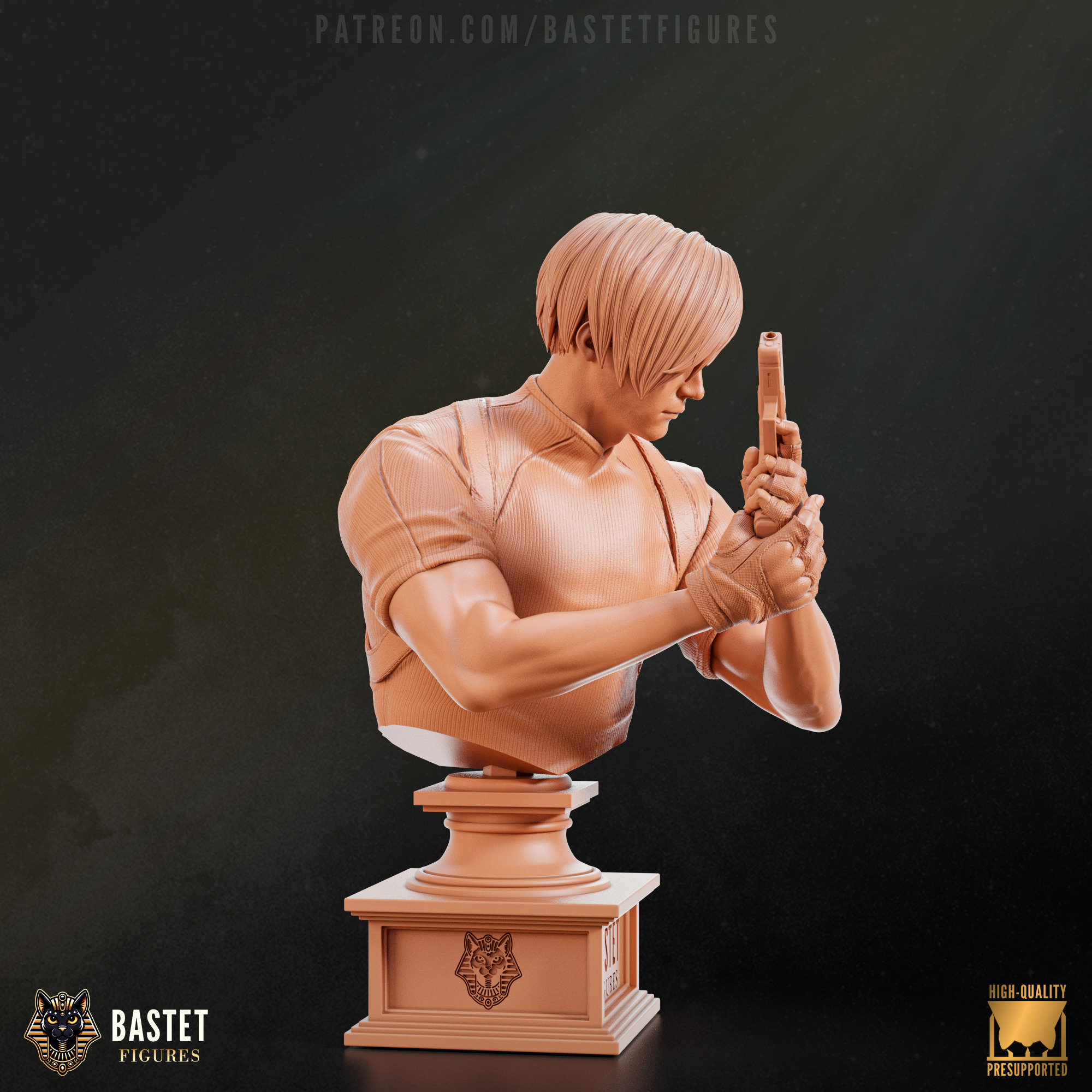 Leon S Kennedy Bust I Resident Evil 3D print model_1
