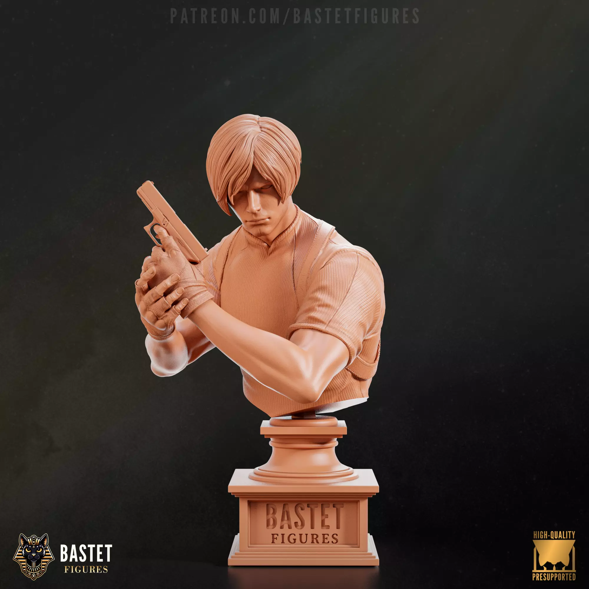 Leon S Kennedy Bust I Resident Evil 3D print model_0