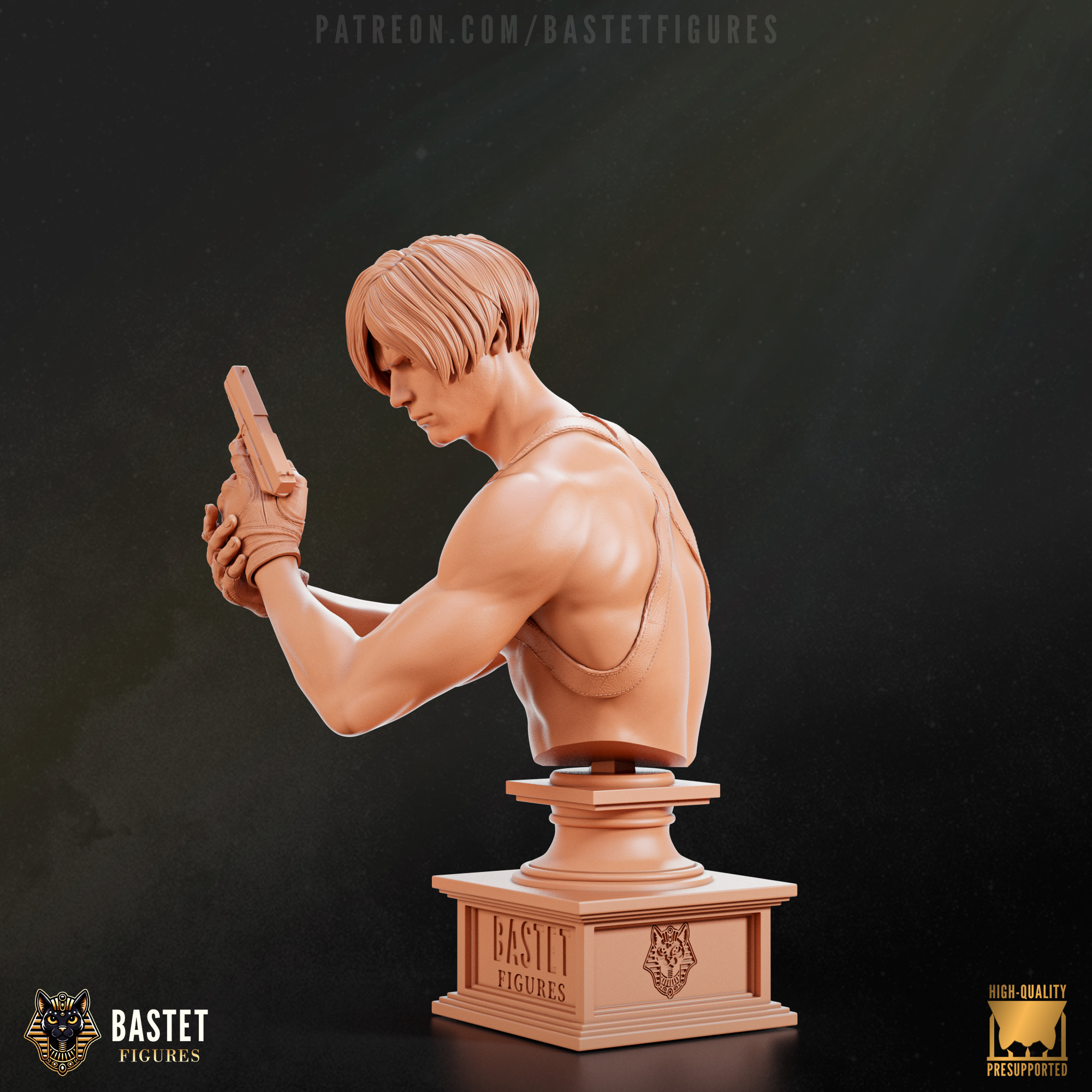 Leon S Kennedy Bust I Resident Evil 3D print model_3
