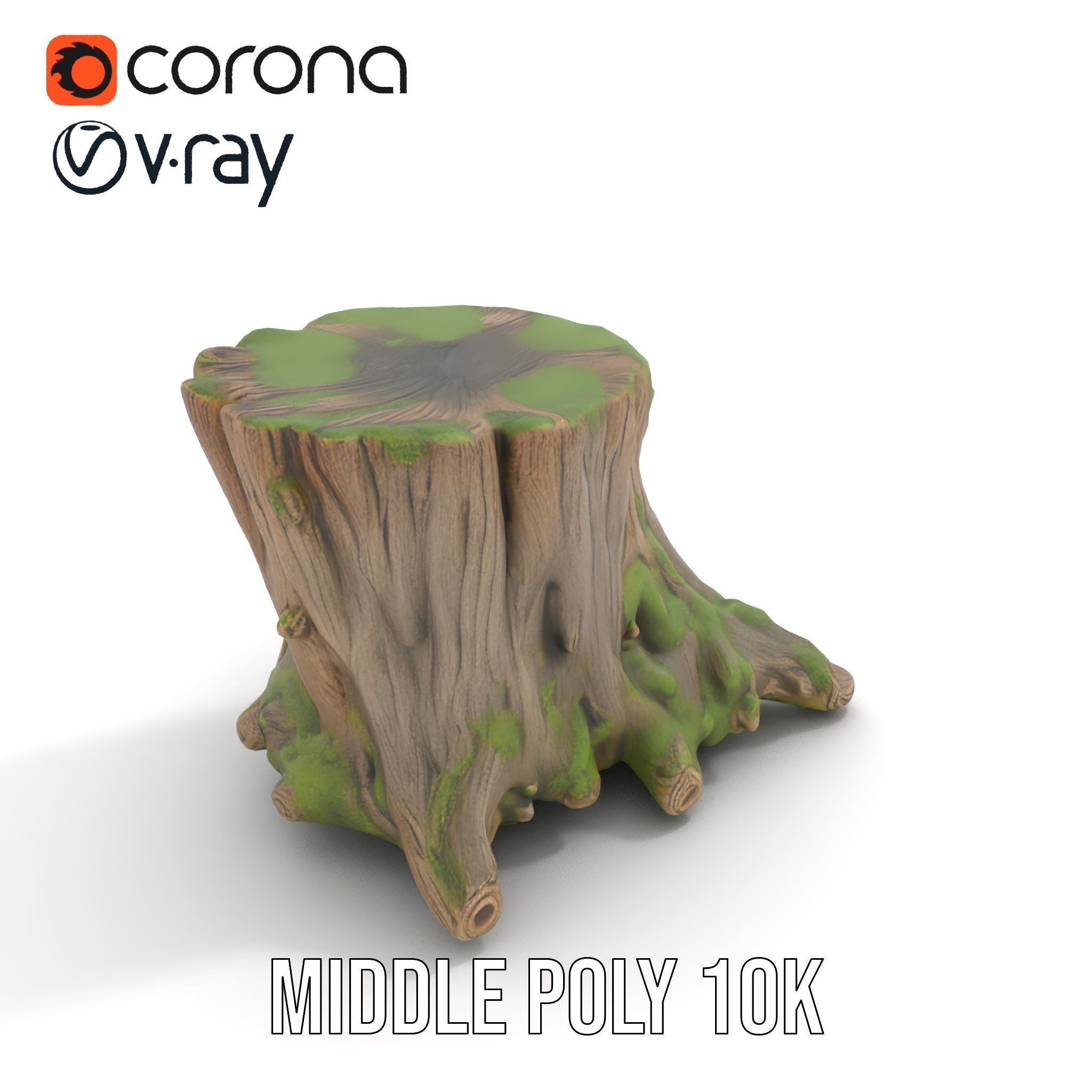 Tree Stump and Moss Model Pack for D Environments Low-poly 3D model_11