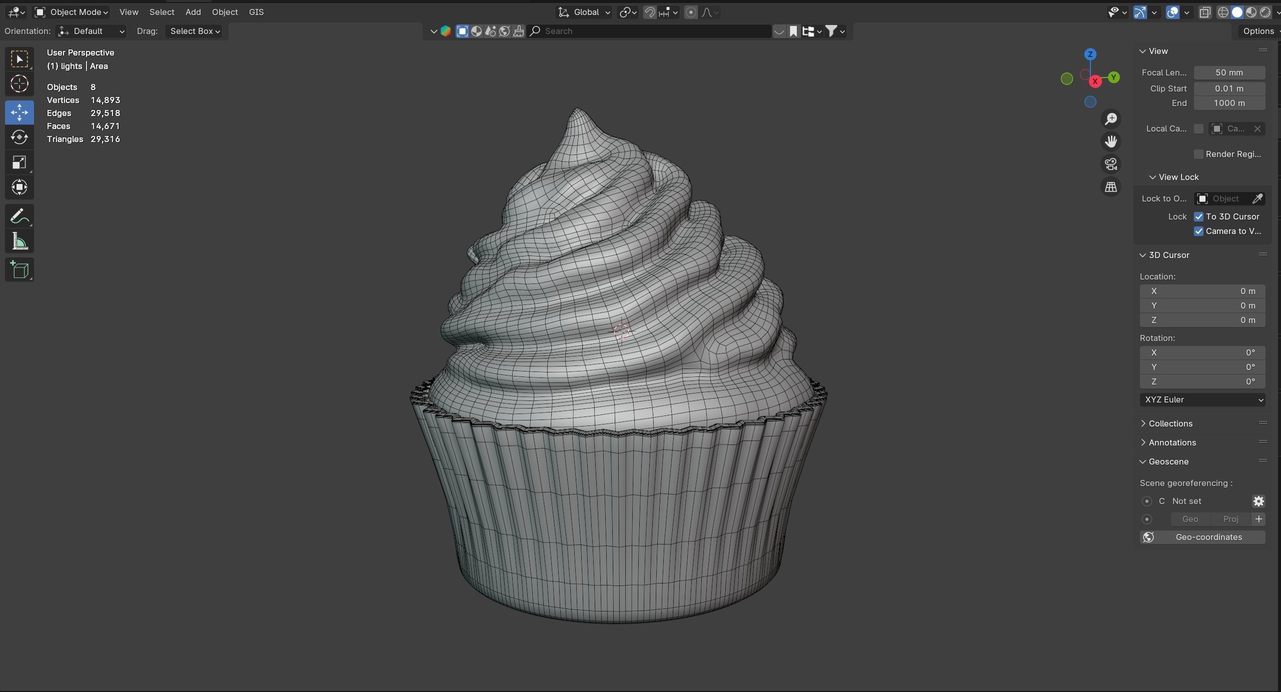 Muffin 8  Low-poly 3D model_7