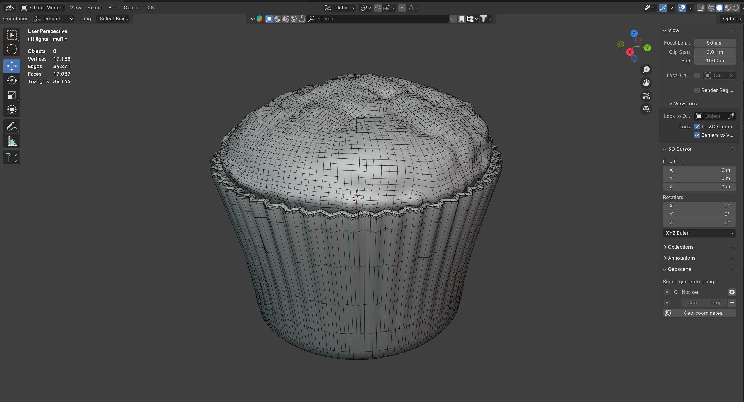 Muffin 9  Low-poly 3D model_7