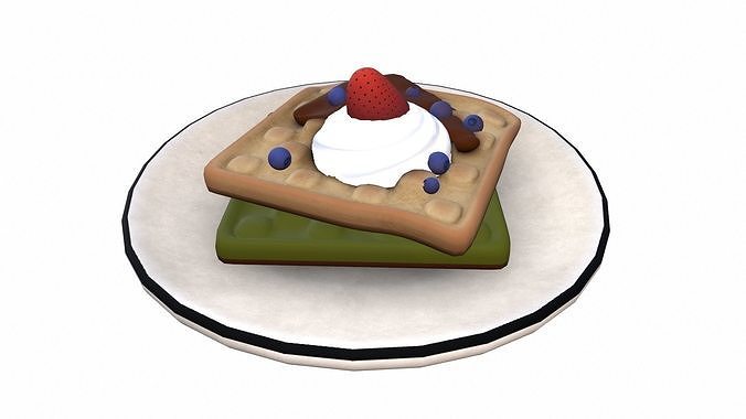 Waffles for Breakfast Low-poly 3D model