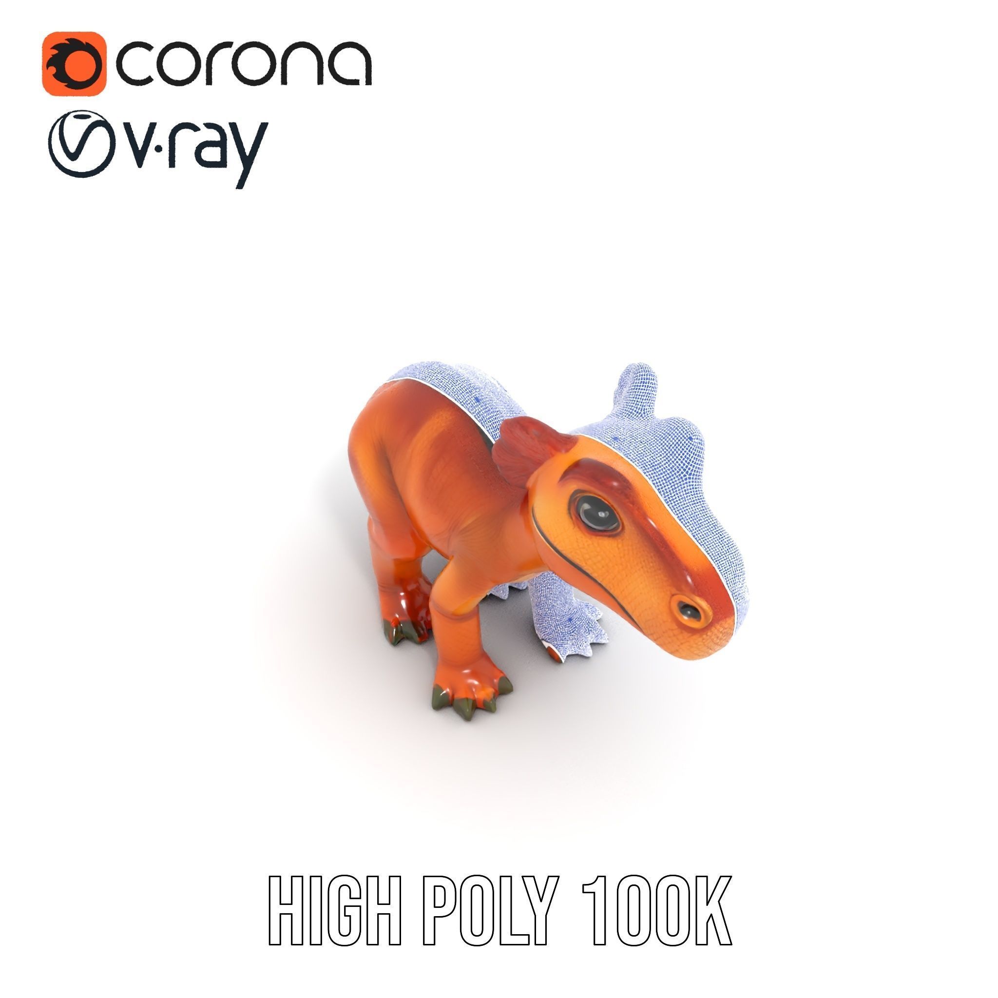 Cartoon Dinosaur Model Pack Stylized Toy Design Low-poly 3D model_32
