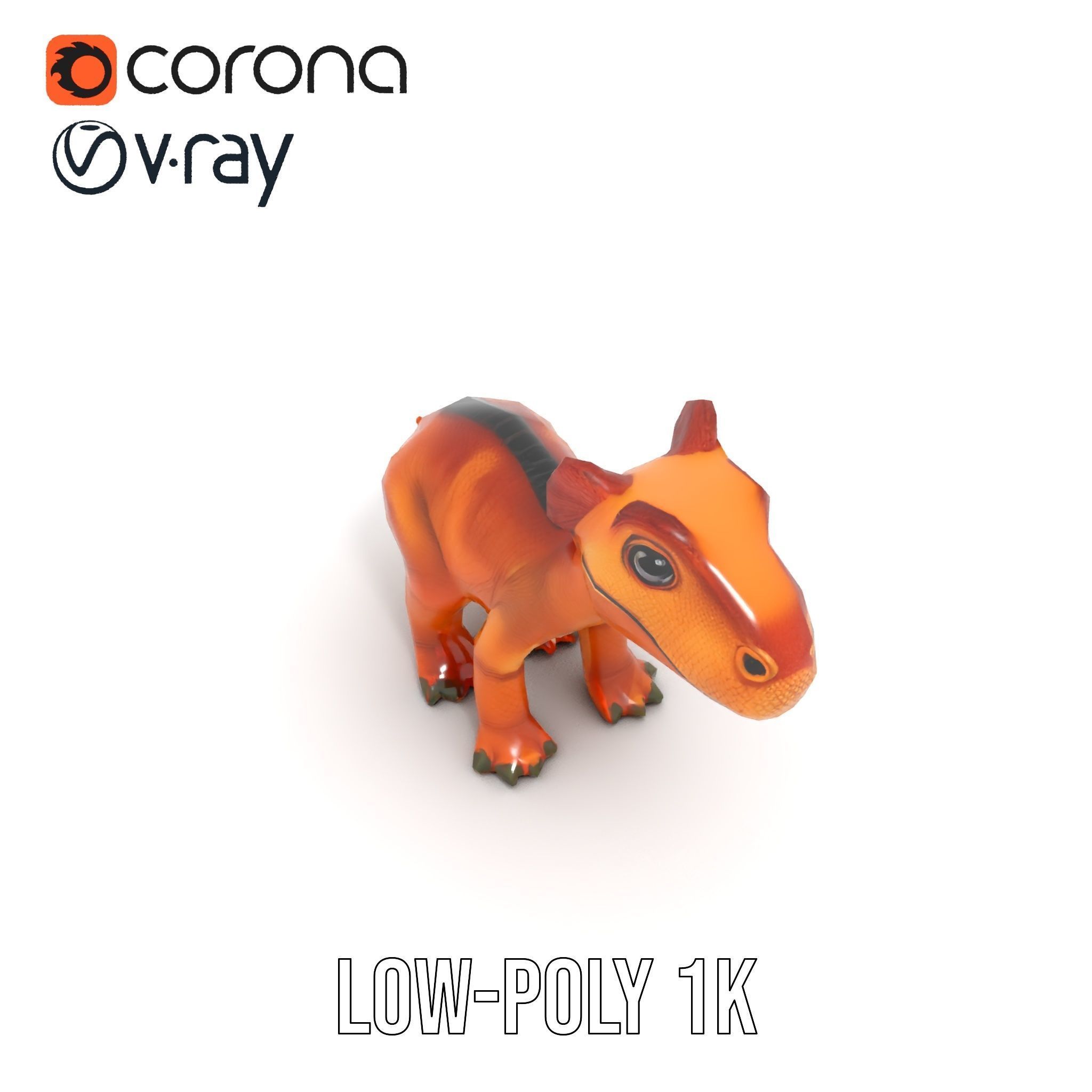 Cartoon Dinosaur Model Pack Stylized Toy Design Low-poly 3D model_7