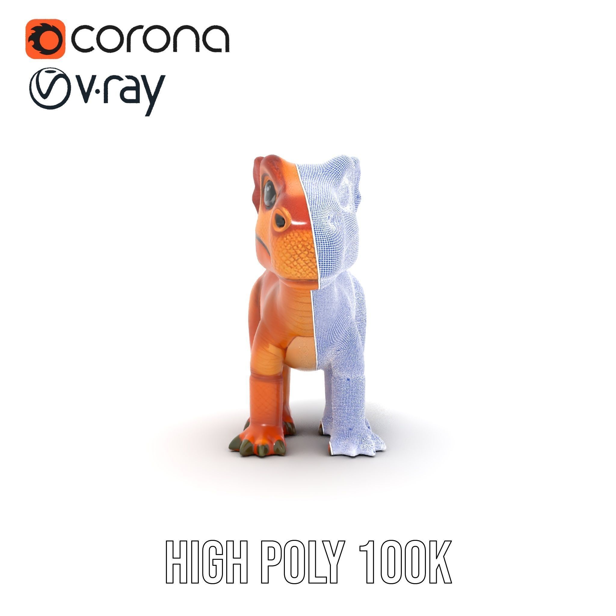 Cartoon Dinosaur Model Pack Stylized Toy Design Low-poly 3D model_34