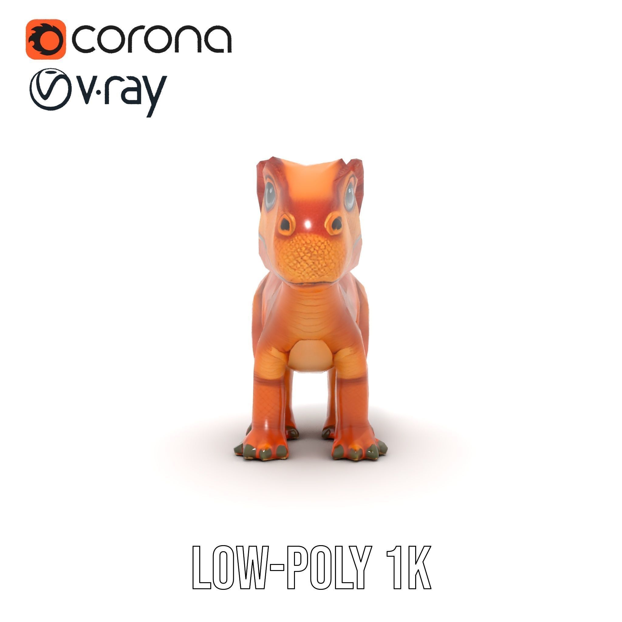 Cartoon Dinosaur Model Pack Stylized Toy Design Low-poly 3D model_13