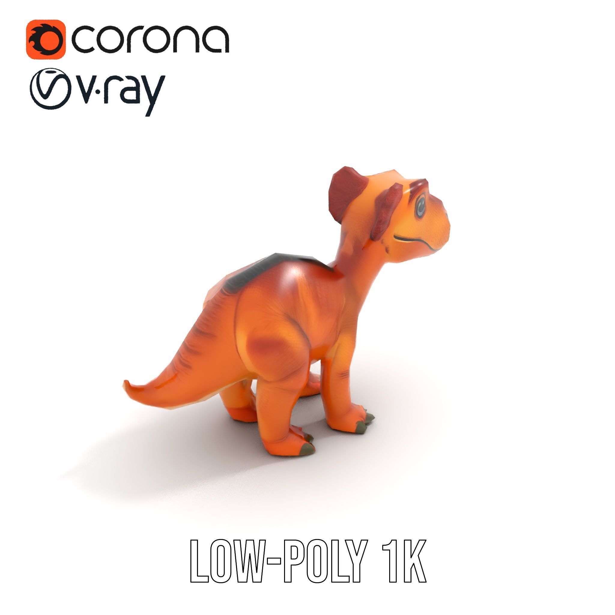 Cartoon Dinosaur Model Pack Stylized Toy Design Low-poly 3D model_10