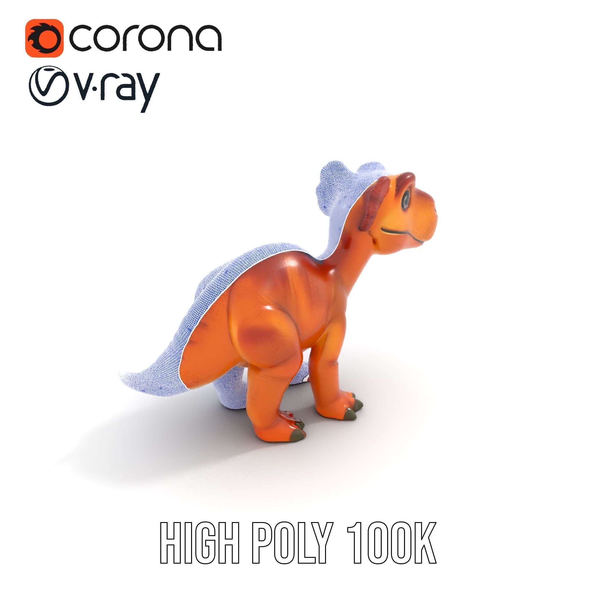 Cartoon Dinosaur Model Pack Stylized Toy Design Low-poly 3D model_31
