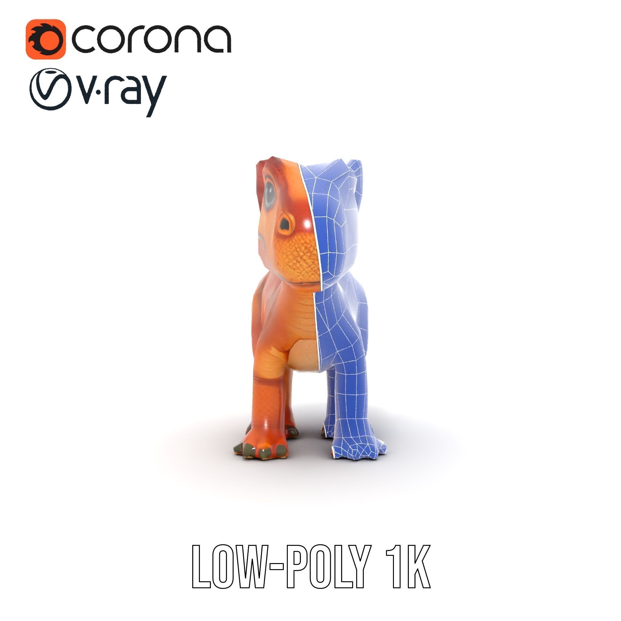 Cartoon Dinosaur Model Pack Stylized Toy Design Low-poly 3D model_30