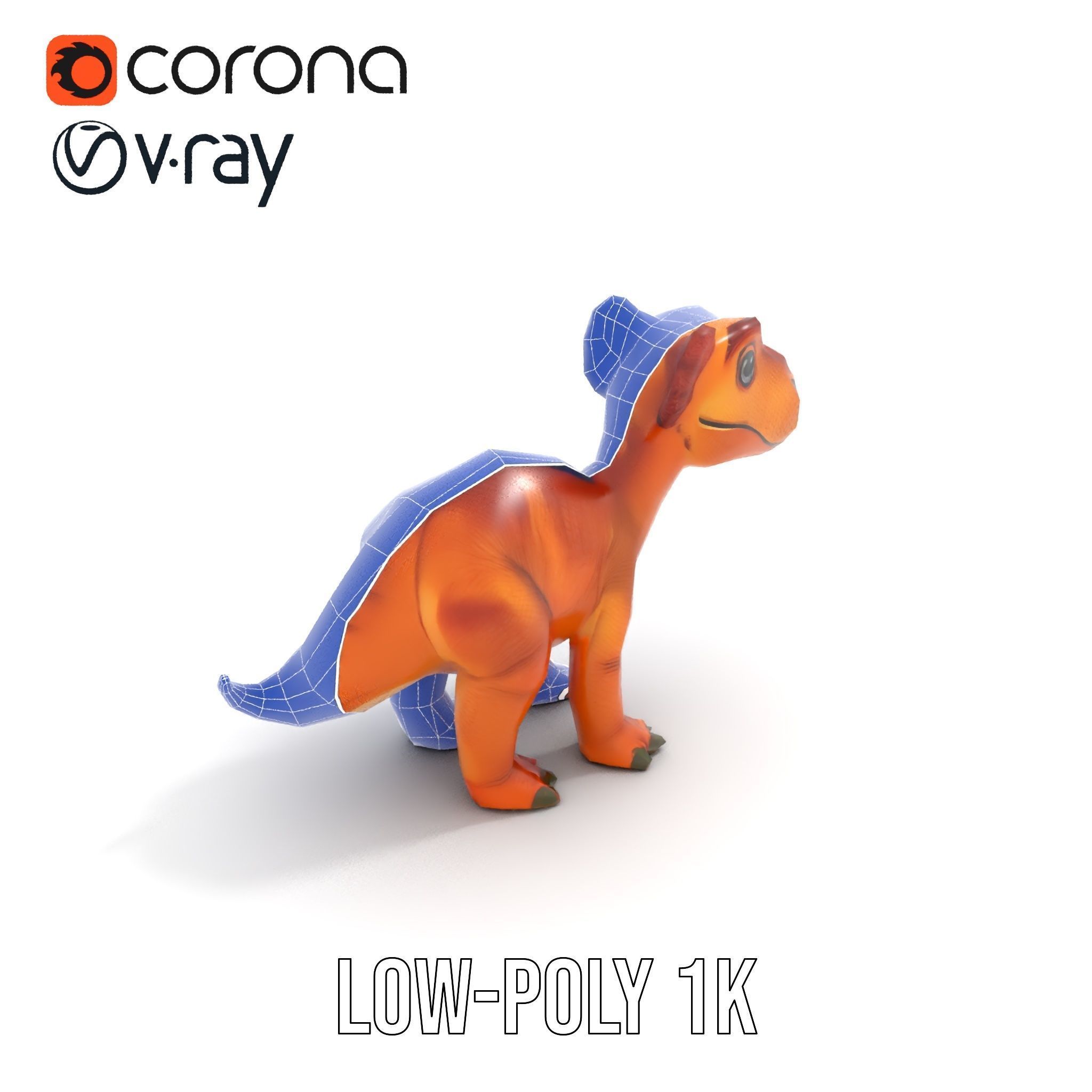 Cartoon Dinosaur Model Pack Stylized Toy Design Low-poly 3D model_21