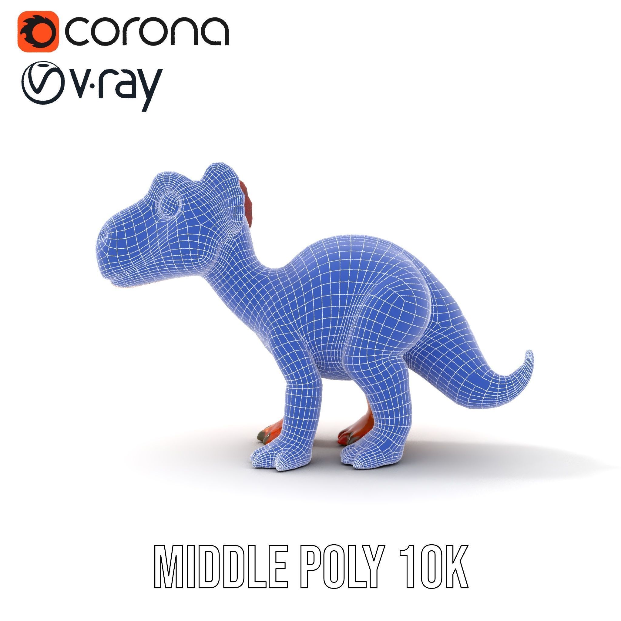 Cartoon Dinosaur Model Pack Stylized Toy Design Low-poly 3D model_26